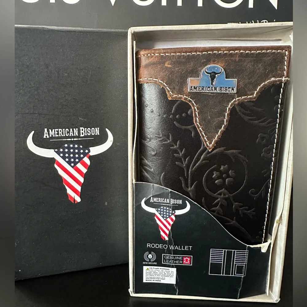 🆕American Bison Rodeo Leather Wallet